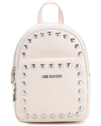 Женский белый рюкзак с шипами от Love Moschino