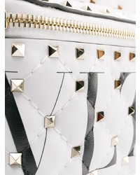 Женский белый рюкзак с шипами от Valentino