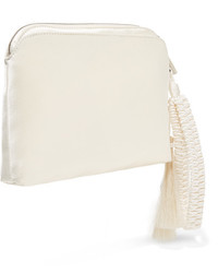 Белый сатиновый клатч от The Row