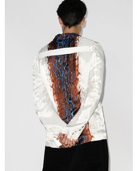 Мужской белый сатиновый пиджак от Rick Owens