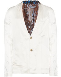 Мужской белый сатиновый пиджак от Rick Owens