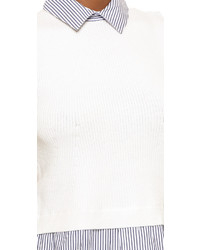 Женский белый свитер в вертикальную полоску от Club Monaco