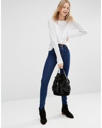 Женский белый свитер в горизонтальную полоску от Minimum