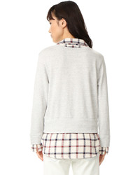 Женский белый свитер в шотландскую клетку от Monrow