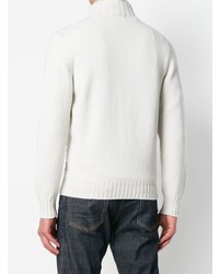 Мужской белый свитер на молнии от Doriani Cashmere