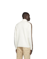 Мужской белый свитер на молнии от Fendi