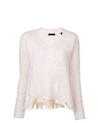 Женский белый свитер с v-образным вырезом от ATM Anthony Thomas Melillo