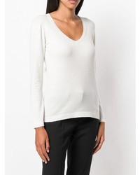 Женский белый свитер с v-образным вырезом от Blanca