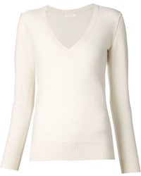 Женский белый свитер с v-образным вырезом от Chloé