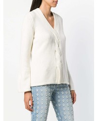 Женский белый свитер с v-образным вырезом от Borgo Asolo