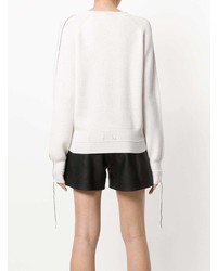 Женский белый свитер с v-образным вырезом от Helmut Lang