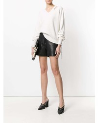 Женский белый свитер с v-образным вырезом от Helmut Lang