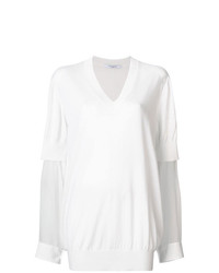 Женский белый свитер с v-образным вырезом от Givenchy