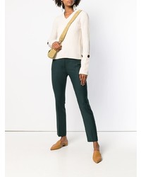 Женский белый свитер с v-образным вырезом от Joseph