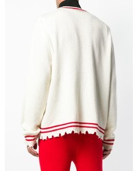 Мужской белый свитер с v-образным вырезом от Riccardo Comi