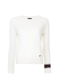 Женский белый свитер с v-образным вырезом от Loveless