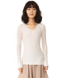 Женский белый свитер с v-образным вырезом от Maiyet