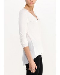 Женский белый свитер с v-образным вырезом от Motivi