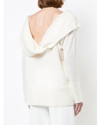 Женский белый свитер с v-образным вырезом от Adam Lippes