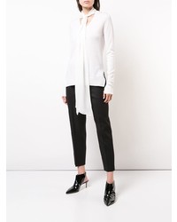 Женский белый свитер с v-образным вырезом от Barbara Bui