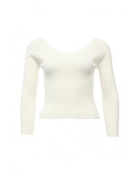 Женский белый свитер с v-образным вырезом от QED London