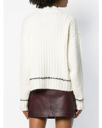 Женский белый свитер с v-образным вырезом от Helmut Lang