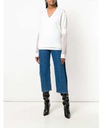 Женский белый свитер с v-образным вырезом от Givenchy