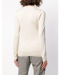 Женский белый свитер с v-образным вырезом от Snobby Sheep