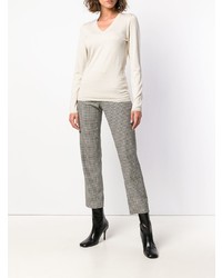 Женский белый свитер с v-образным вырезом от Snobby Sheep