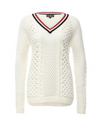 Женский белый свитер с v-образным вырезом от Topshop