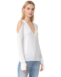 Женский белый свитер с v-образным вырезом от Dion Lee