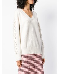 Женский белый свитер с v-образным вырезом от Barrie