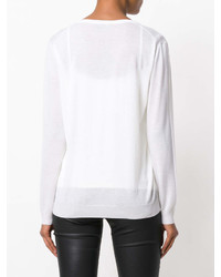 Женский белый свитер с v-образным вырезом от Tom Ford