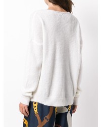 Женский белый свитер с v-образным вырезом от Alysi