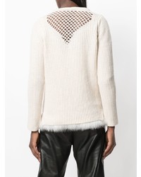 Женский белый свитер с v-образным вырезом от Twin-Set