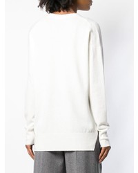 Женский белый свитер с v-образным вырезом от Cruciani