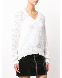 Женский белый свитер с v-образным вырезом от IRO