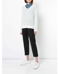 Женский белый свитер с v-образным вырезом от Theory