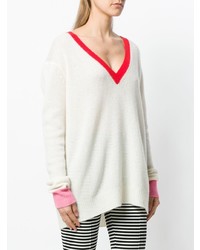 Женский белый свитер с v-образным вырезом от Chinti & Parker