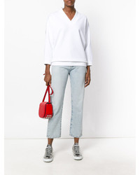 Женский белый свитер с v-образным вырезом от Kenzo