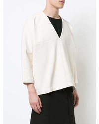 Мужской белый свитер с v-образным вырезом от Jan Jan Van Essche