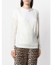 Женский белый свитер с v-образным вырезом от Sottomettimi