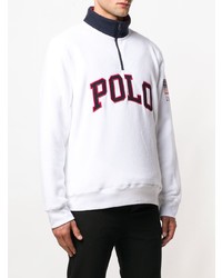 Мужской белый свитер с воротником на молнии от Polo Ralph Lauren