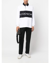 Мужской белый свитер с воротником поло с принтом от Givenchy