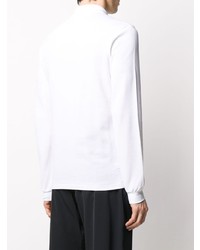 Мужской белый свитер с воротником поло от Lacoste