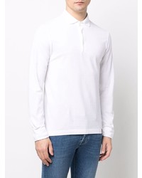 Мужской белый свитер с воротником поло от Drumohr