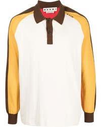 Мужской белый свитер с воротником поло от Marni