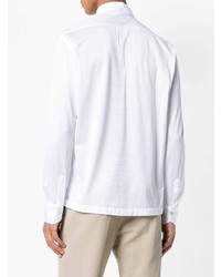 Мужской белый свитер с воротником поло от Kiton