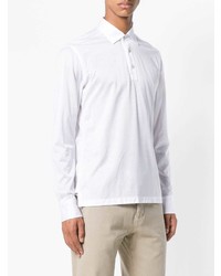 Мужской белый свитер с воротником поло от Kiton