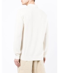 Мужской белый свитер с воротником поло от Polo Ralph Lauren